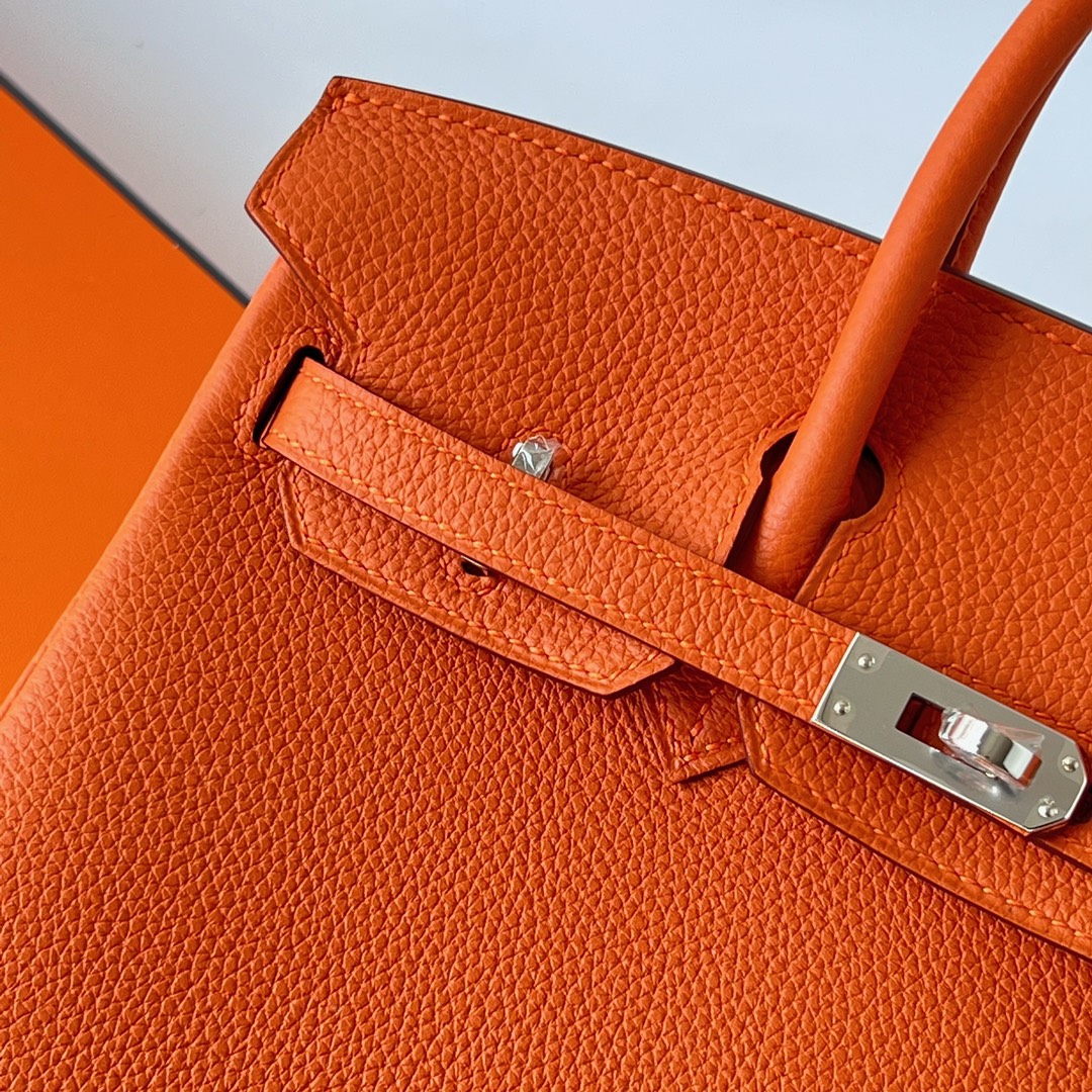 에르메스 버킨백25 오렌지 은장 토고가죽